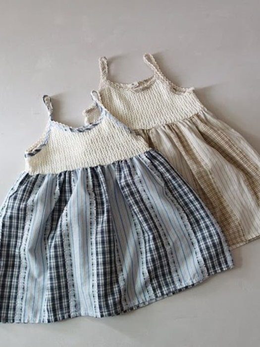 Polari Check Sleeveless One-piece Polari Check Sleeveless One-piece