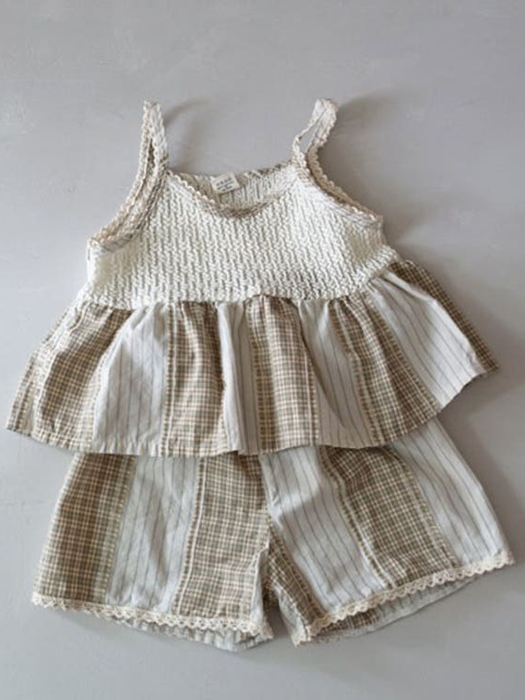 Polari Check Frill Sleeveless Set