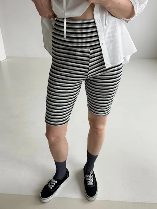 Striped Biker Shorts