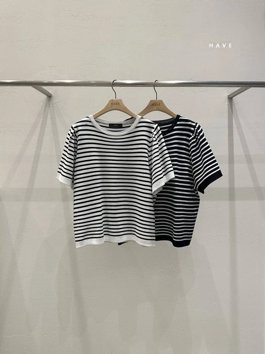 Striped Shirring Knit Striped Shirring Knit
