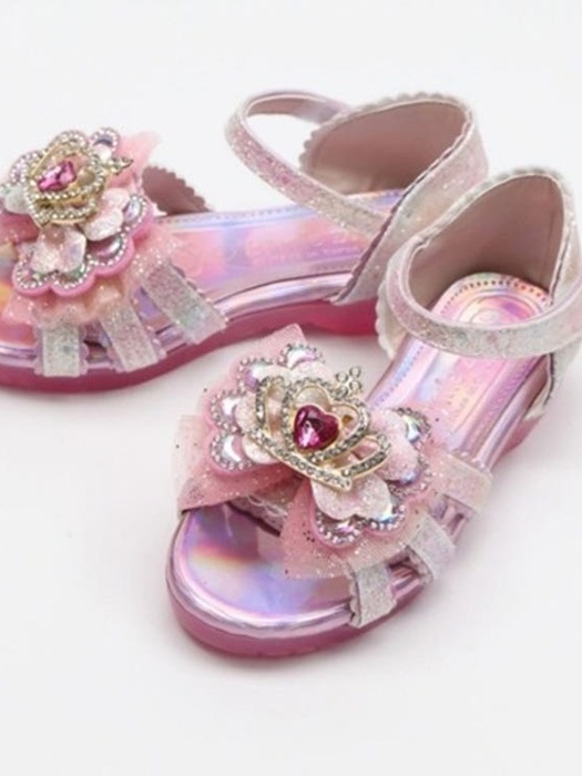 Little Ju Triple Stripe Crown LED Sandals Little Ju Triple Stripe Crown LED Sandals