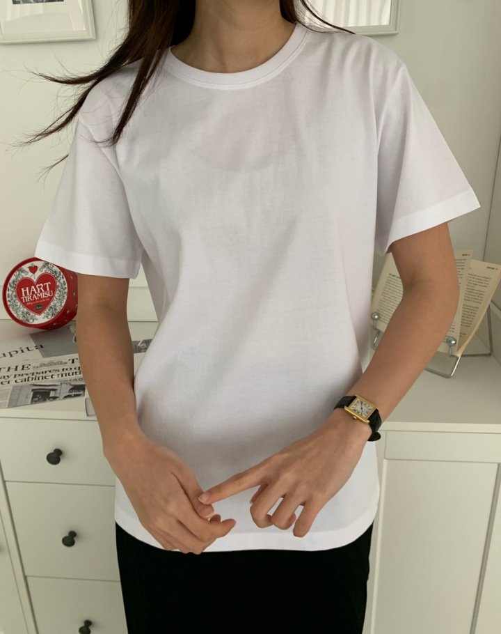 Allu - Korean Women Fashion - #momslook - Lip Silket Short Sleeve Tee - 10