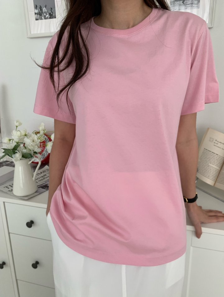 Allu - Korean Women Fashion - #momslook - Lip Silket Short Sleeve Tee - 2