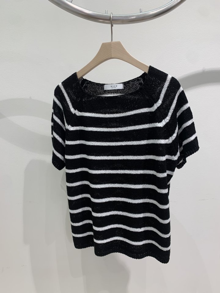Allu - Korean Women Fashion - #momslook - Square Stripe Knit - 8
