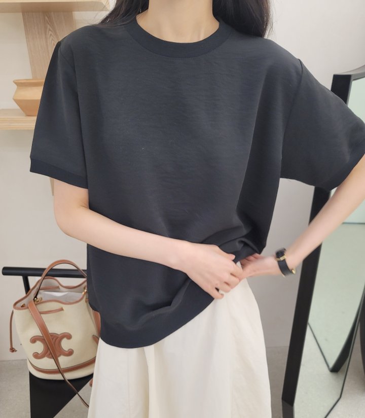 Allu - Korean Women Fashion - #momslook - Silk Short Sleeve Sweatshirt - 11