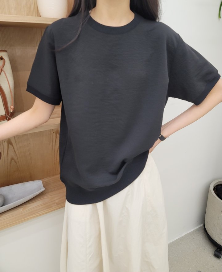 Allu - Korean Women Fashion - #momslook - Silk Short Sleeve Sweatshirt - 12