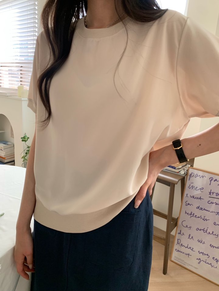 Allu - Korean Women Fashion - #momslook - Silk Short Sleeve Sweatshirt - 7