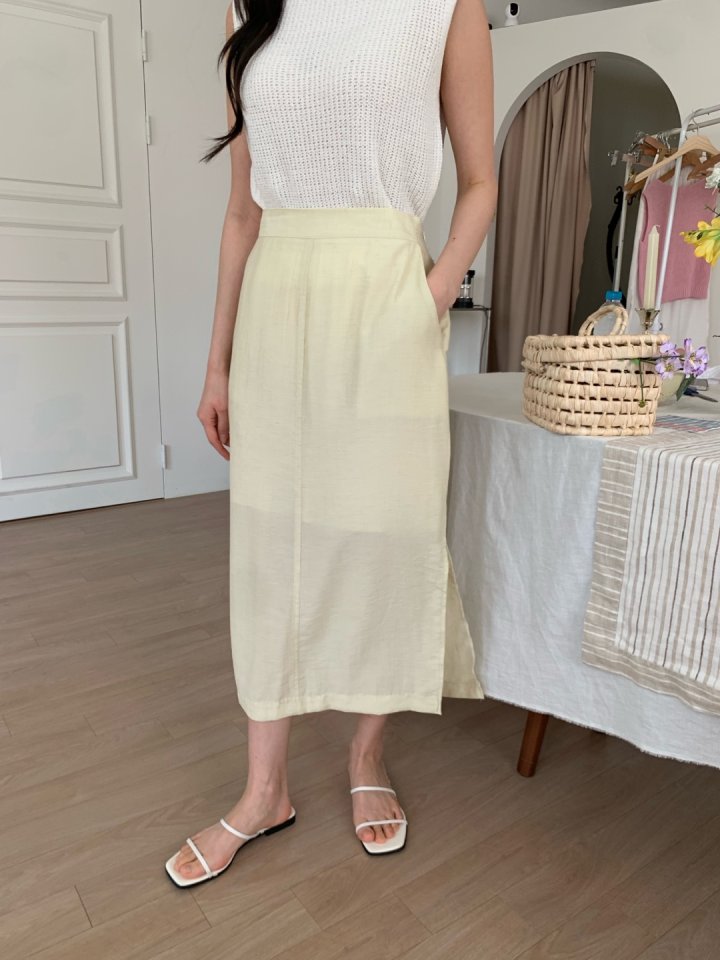 Allu - Korean Women Fashion - #momslook - Wrinkle Side Slit Skirt - 11