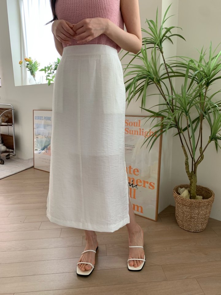 Allu - Korean Women Fashion - #momslook - Wrinkle Side Slit Skirt - 7