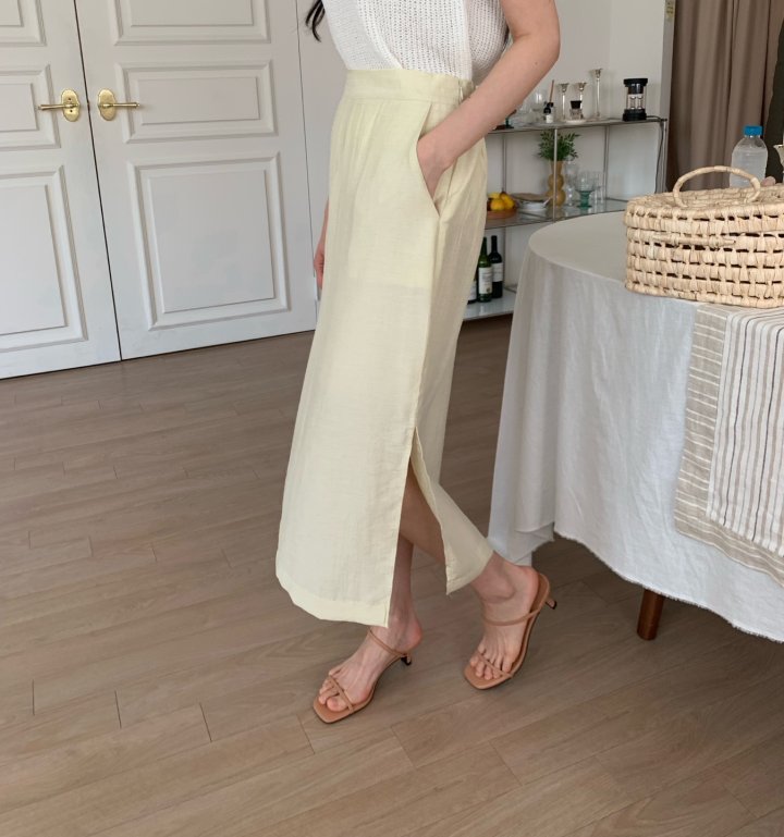 Allu - Korean Women Fashion - #momslook - Wrinkle Side Slit Skirt - 9