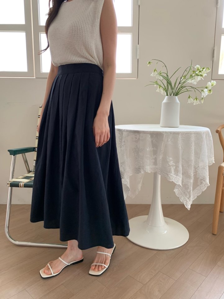 Allu - Korean Women Fashion - #momslook - Linen Pleated Hull Skirt - 8