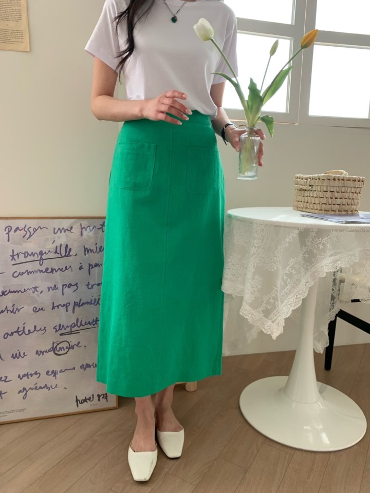 Allu - Korean Women Fashion - #momslook - Linen Pocket Skirt - 3