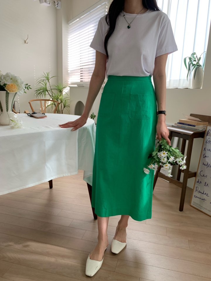 Allu - Korean Women Fashion - #momslook - Linen Pocket Skirt - 5