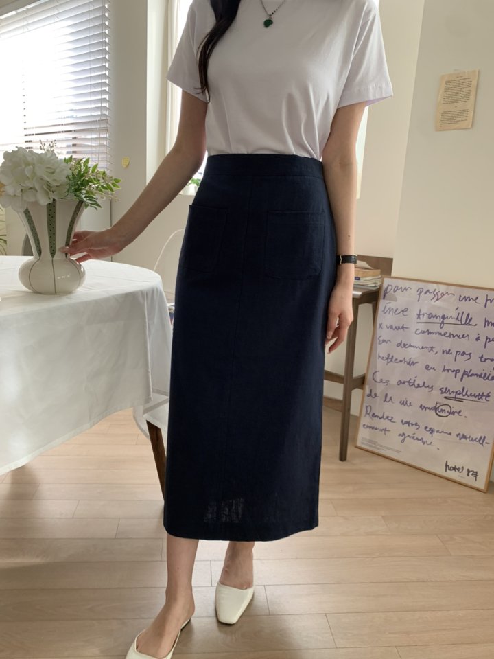 Allu - Korean Women Fashion - #momslook - Linen Pocket Skirt - 9