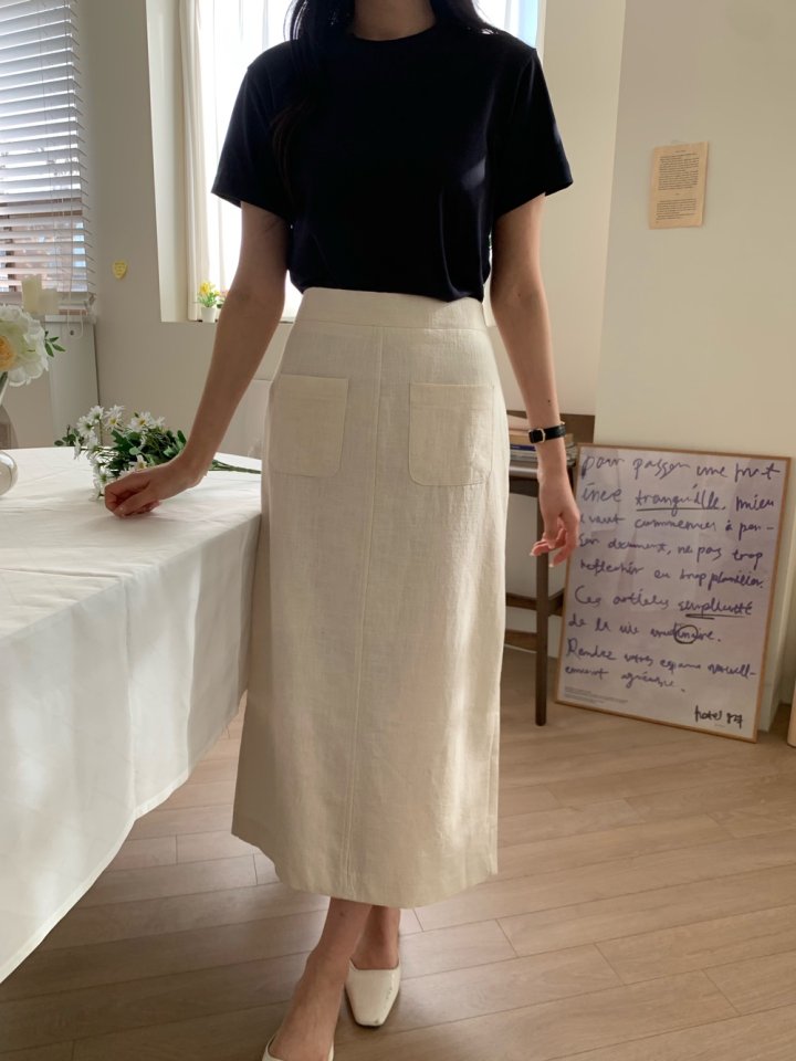 Allu - Korean Women Fashion - #womensfashion - Linen Pocket Skirt - 4