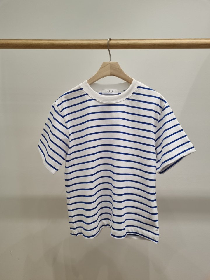 Allu - Korean Women Fashion - #momslook - Stripe Regular Short Sleeve - 3