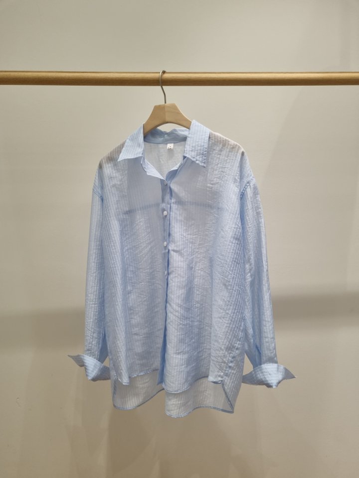 Allu - Korean Women Fashion - #momslook - Tencel Stripe Shirt - 2