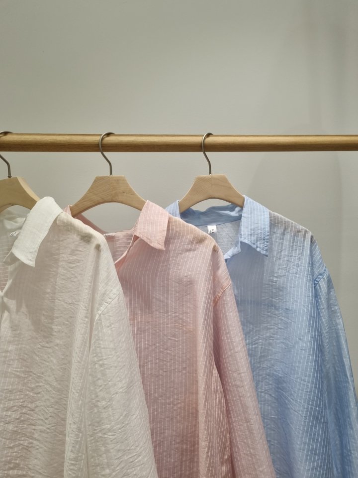 Allu - Korean Women Fashion - #momslook - Tencel Stripe Shirt - 6