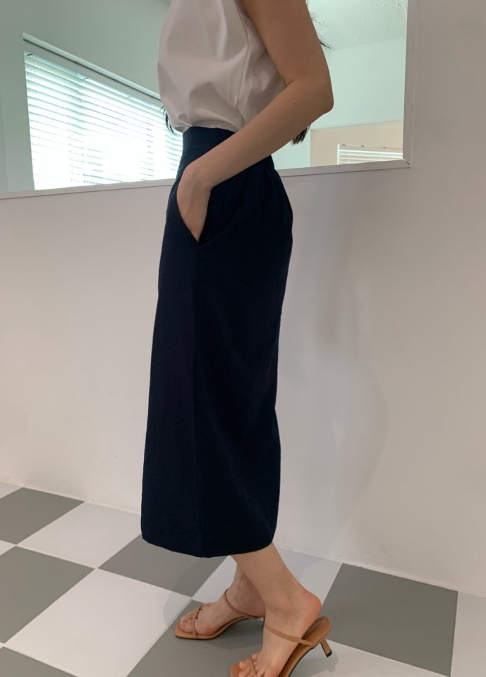 Allu - Korean Women Fashion - #momslook - Washed Front Slit Skirt - 8