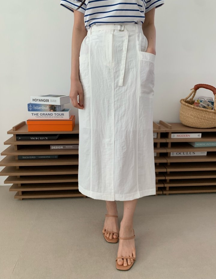 Allu - Korean Women Fashion - #momslook - Belt Pocket Skirt