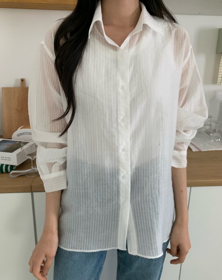 Allu - Korean Women Fashion - #momslook - Tencel Stripe Shirt - 10