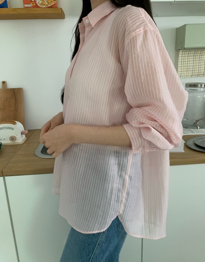Allu - Korean Women Fashion - #womensfashion - Tencel Stripe Shirt - 4