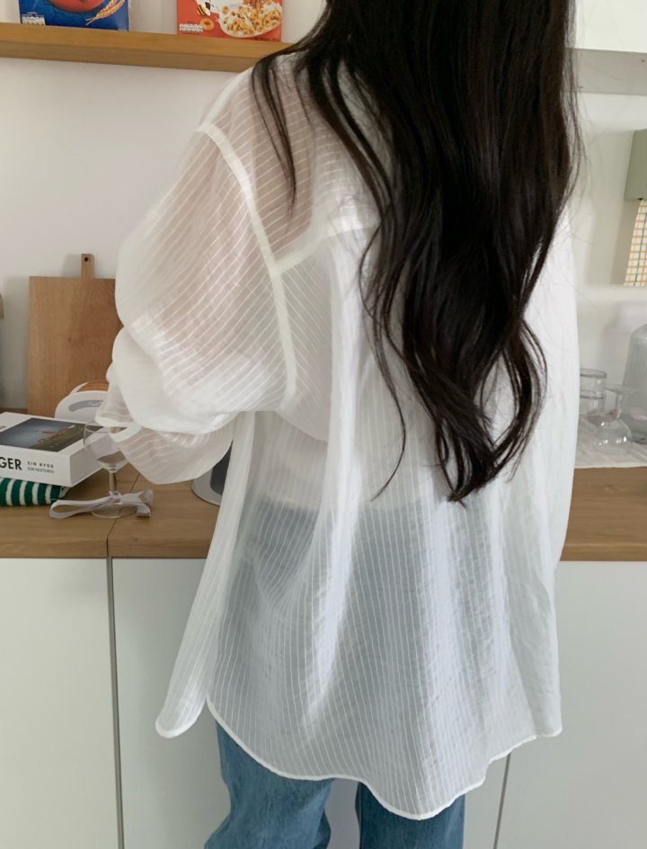 Allu - Korean Women Fashion - #momslook - Tencel Stripe Shirt - 9