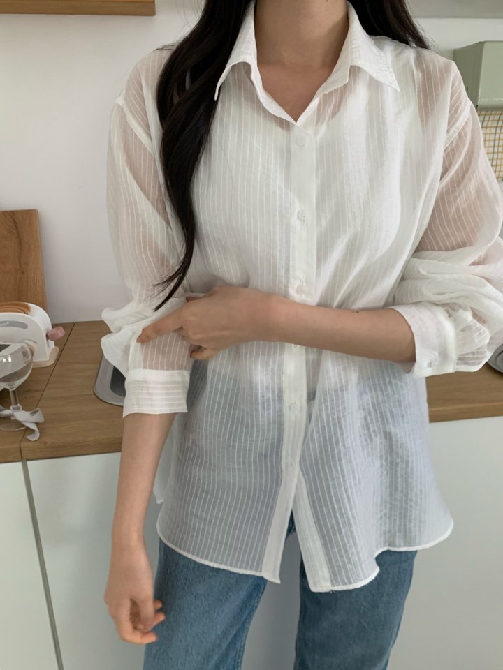 Allu - Korean Women Fashion - #momslook - Shy Back Button Shirt - 3