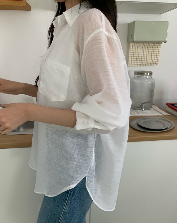 Allu - Korean Women Fashion - #momslook - Shy Back Button Shirt - 7