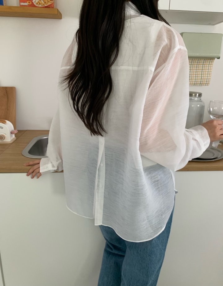 Allu - Korean Women Fashion - #momslook - Shy Back Button Shirt - 8
