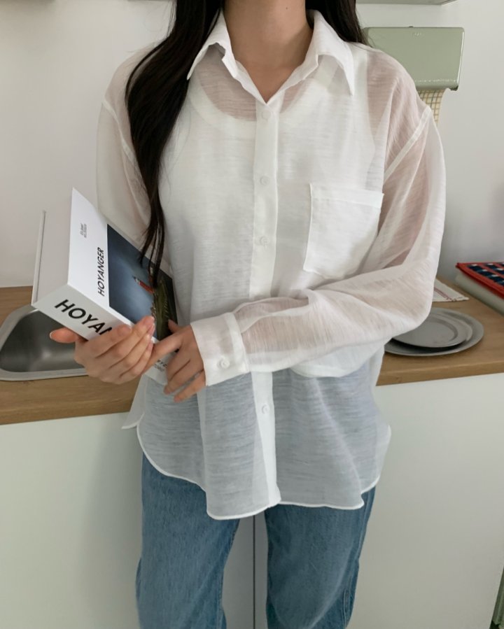 Allu - Korean Women Fashion - #momslook - Shy Back Button Shirt - 9