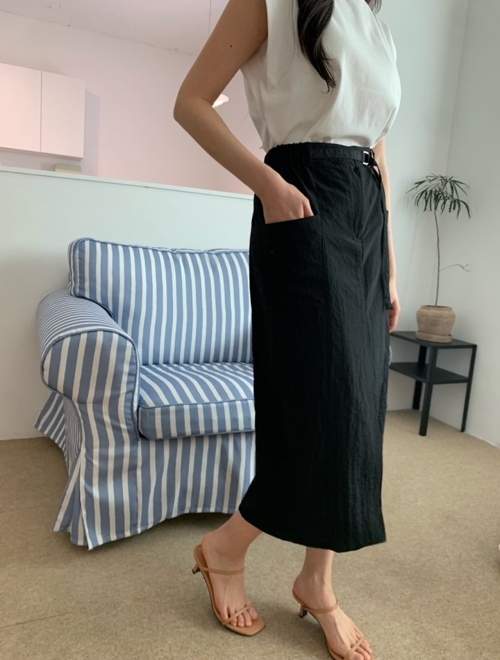 Allu - Korean Women Fashion - #momslook - Belt Pocket Skirt - 2