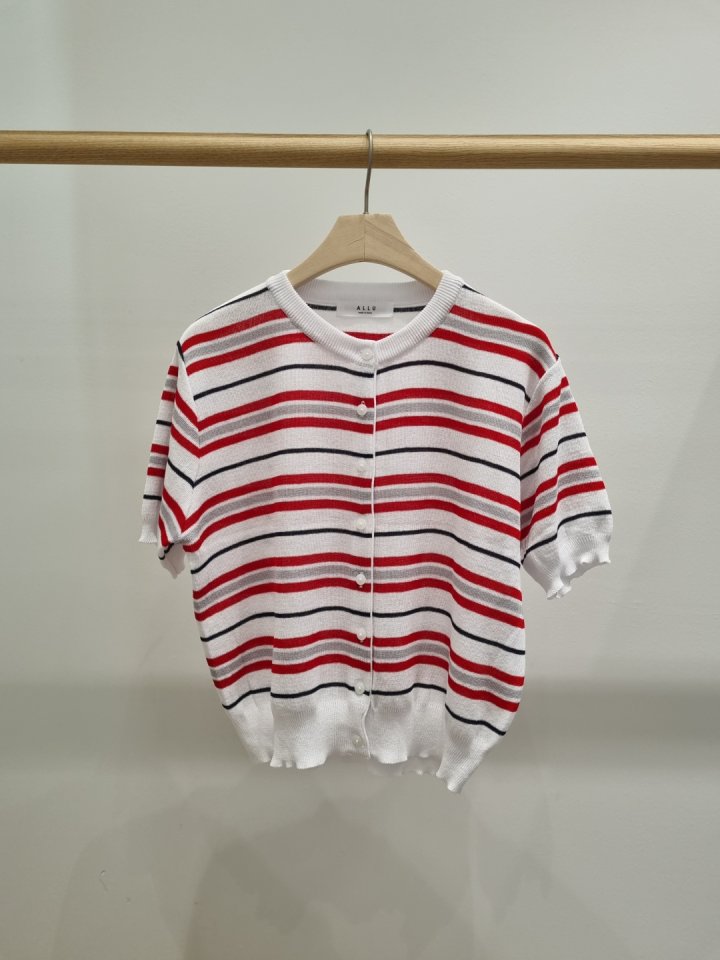 Allu - Korean Women Fashion - #momslook - Multi Stripe Cardigan - 5