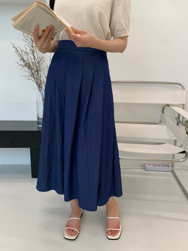 Allu - Korean Women Fashion - #momslook - Summer Denim Hull Skirt - 4