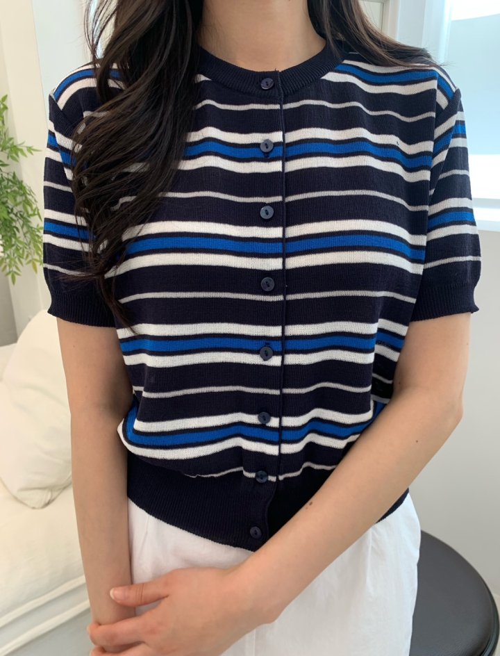 Allu - Korean Women Fashion - #momslook - Multi Stripe Cardigan - 2