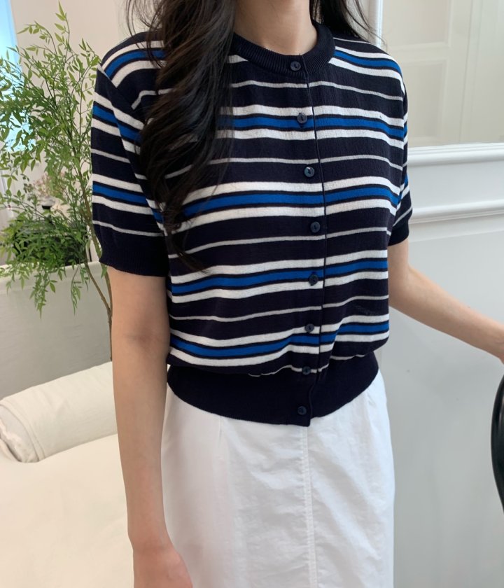 Allu - Korean Women Fashion - #momslook - Multi Stripe Cardigan - 3