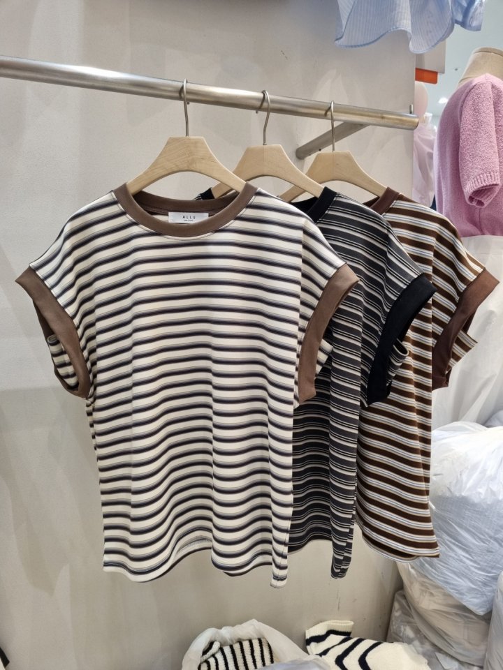 Allu - Korean Women Fashion - #momslook - Stripe Drop Sleeveless