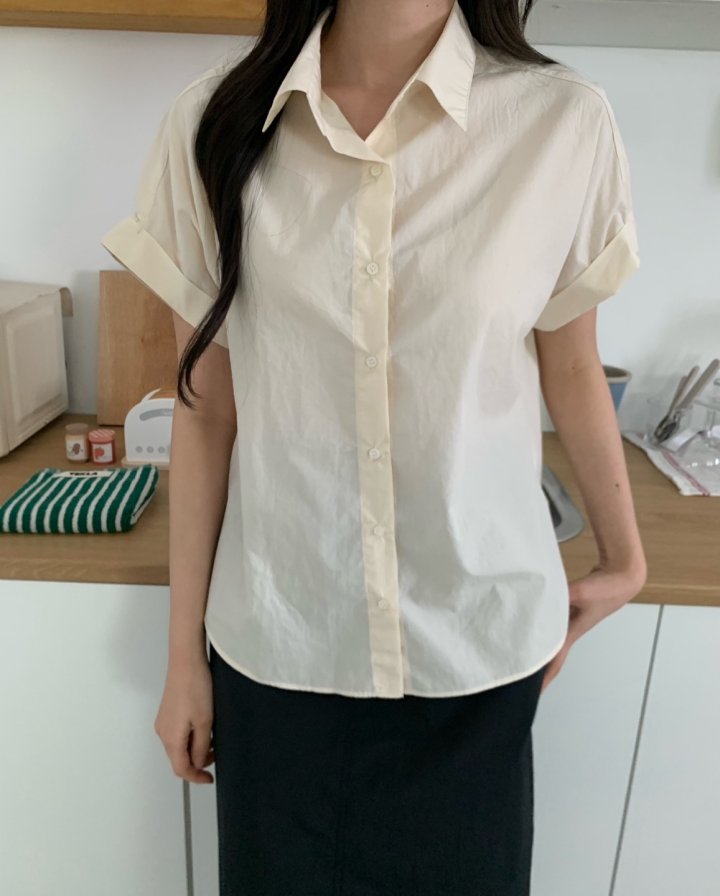 Allu - Korean Women Fashion - #pursuepretty - Roll-Up Shirt - 10