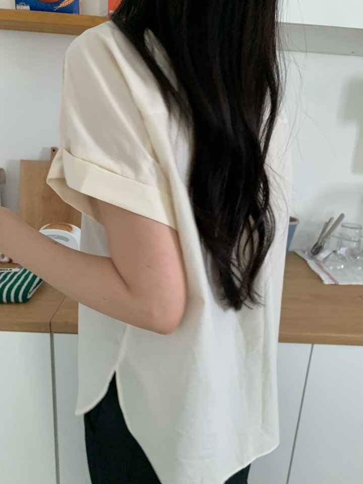 Allu - Korean Women Fashion - #restrostyle - Roll-Up Shirt - 11
