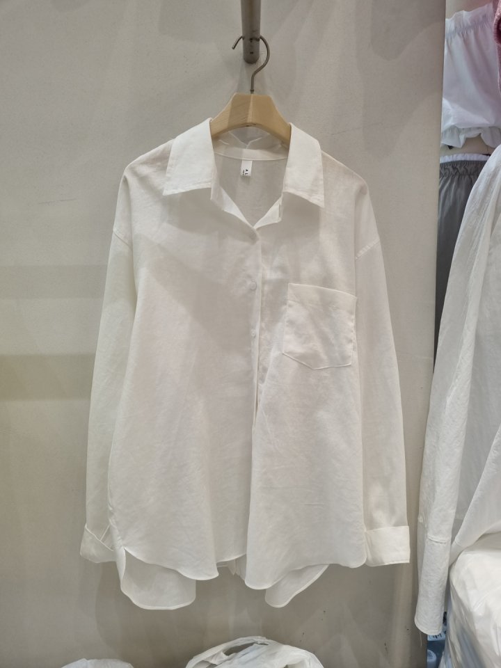 Allu - Korean Women Fashion - #pursuepretty - Linen Back Button Shirt - 4