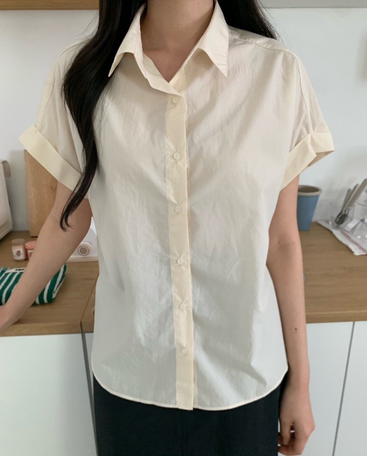 Allu - Korean Women Fashion - #romanticstyle - Roll-Up Shirt - 12