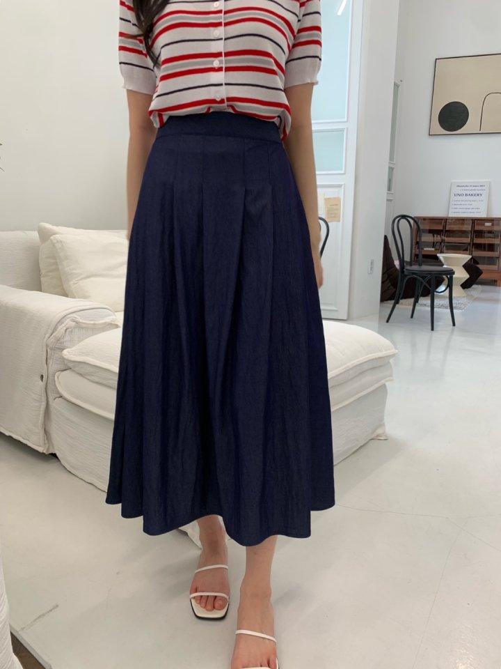 Allu - Korean Women Fashion - #romanticstyle - Summer Denim Hull Skirt - 10