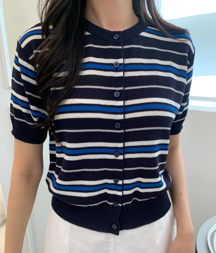 Allu - Korean Women Fashion - #shopsmall - Multi Stripe Cardigan - 10