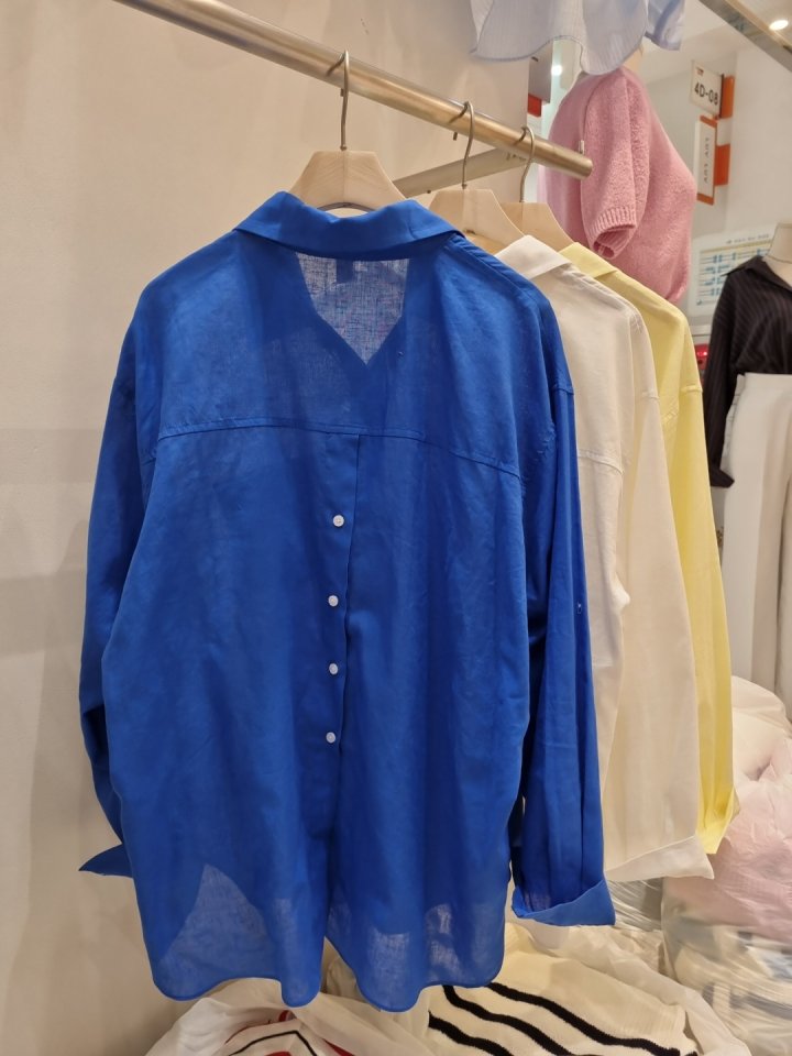 Allu - Korean Women Fashion - #shopsmall - Linen Back Button Shirt - 6