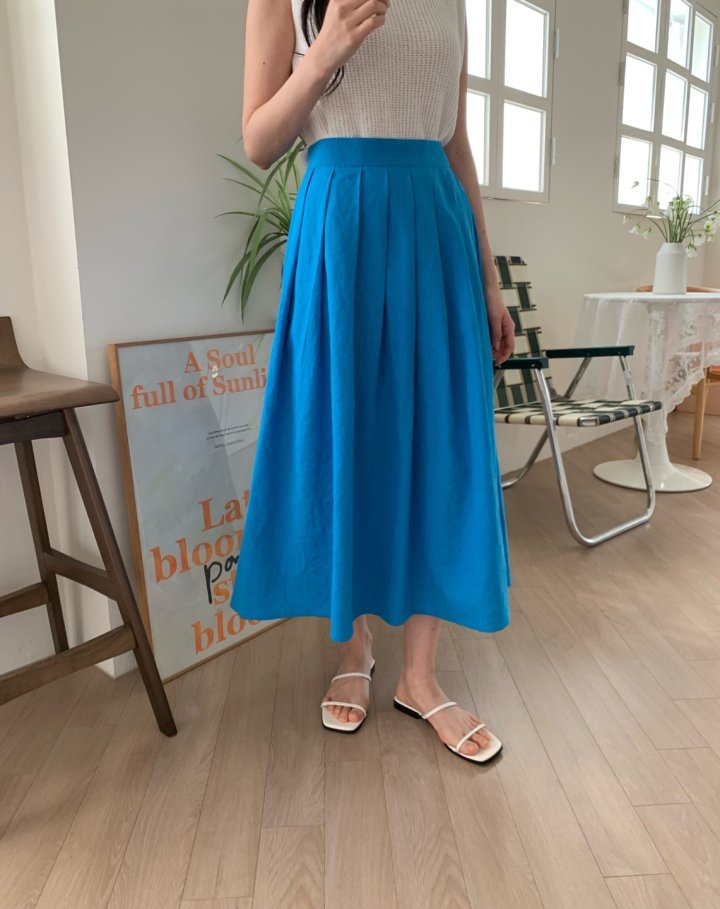 Allu - Korean Women Fashion - #thatsdarling - Linen Pleated Hull Skirt - 2