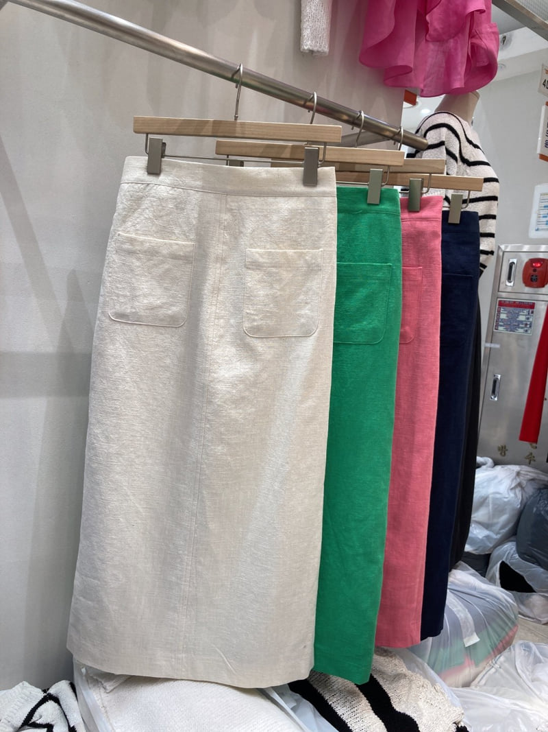Allu - Korean Women Fashion - #thatsdarling - Linen Pocket Skirt
