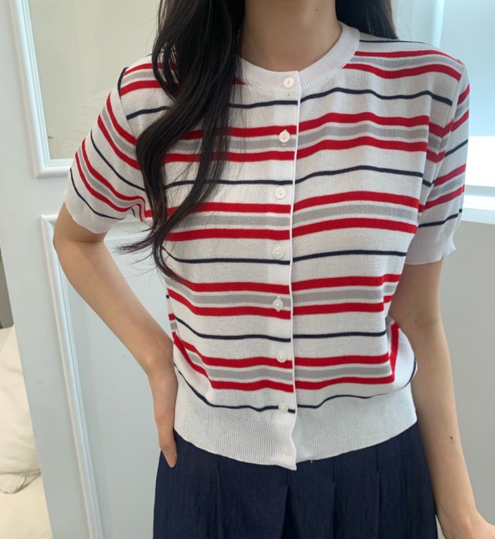 Allu - Korean Women Fashion - #thatsdarling - Multi Stripe Cardigan - 11