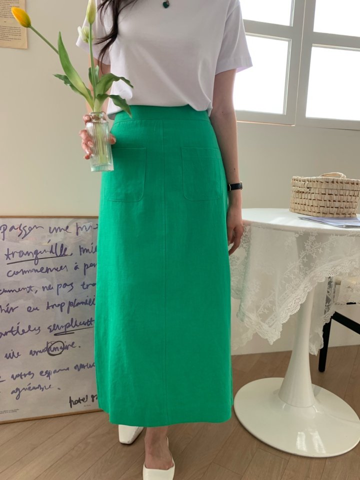 Allu - Korean Women Fashion - #thelittlethings - Linen Pocket Skirt - 2