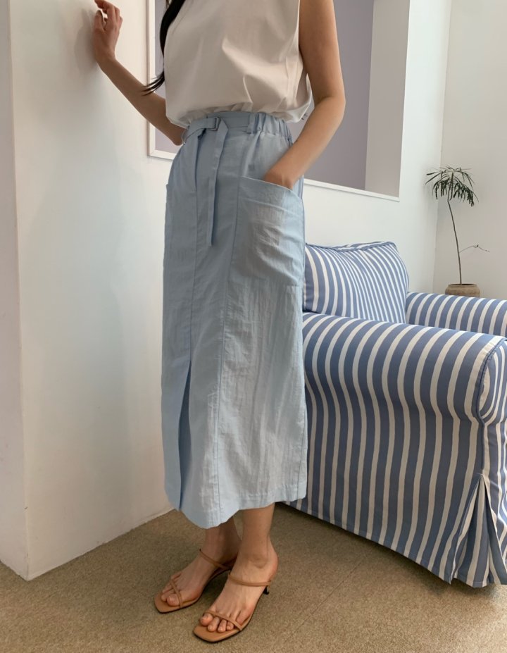 Allu - Korean Women Fashion - #vintageinspired - Belt Pocket Skirt - 10