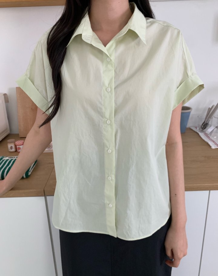 Allu - Korean Women Fashion - #vintageinspired - Roll-Up Shirt - 8